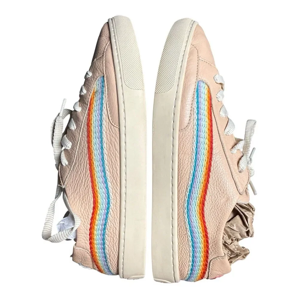 Soludos Rainbow Wave Women’s Leather Sneakers “Chill Out” Size 10 EU 40.5